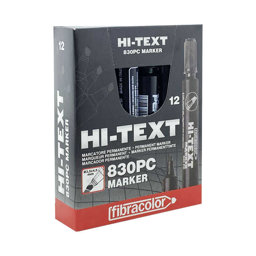 Hi-Text 830-PC Permanent Koli Kalemi Kesik Uçlu 12'li  - Siyah
