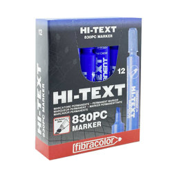 Hi-Text 830-PC Permanent Koli Kalemi Kesik Uçlu 12'li - Mavi