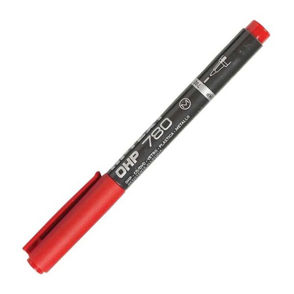 Hi-Text 780 M Asetat Kalemi Silgili 0.8 mm Kırmızı