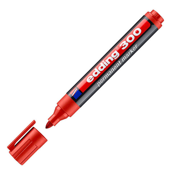 Edding E-300 Permanent Marker Kalem Yuvarlak Uç Kırmızı