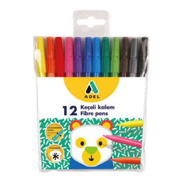 Adel Keçeli Boya Kalemi Yıkanabilir 12 Renk