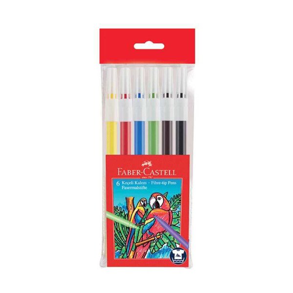 Faber Castell Keçeli Boya Kalemi Yıkanabilir 6 Renk