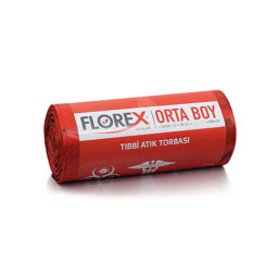 Florex 532 Tıbbi Atık Baskılı Çöp Torbası Orta Boy 55 x 60 cm 10 Adet 