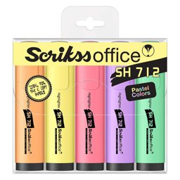 Scrikss SH712 Fosforlu Kalem 5'li Paket - Pastel Renkler resmi