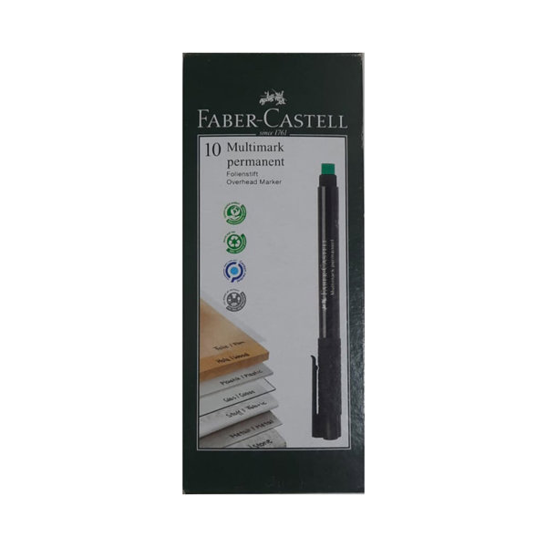 Faber Castell 1525 M Silinebilir Permanent Asetat Kalemi 1.0 mm - Siyah (10 Adet) resmi